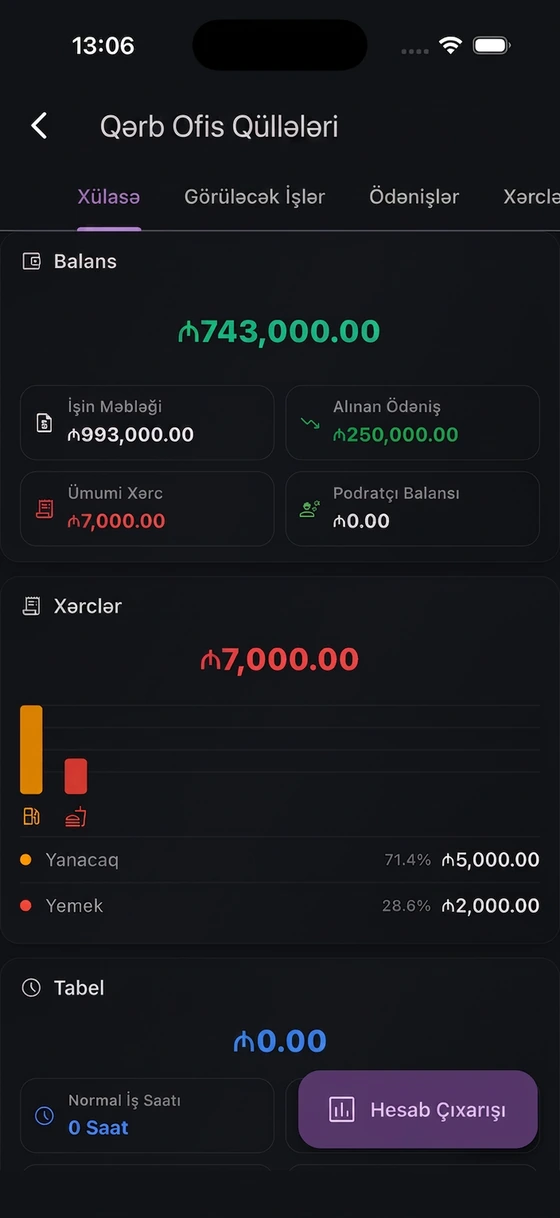 PuantajPlus mobil tətbiqi — Layihə xərci