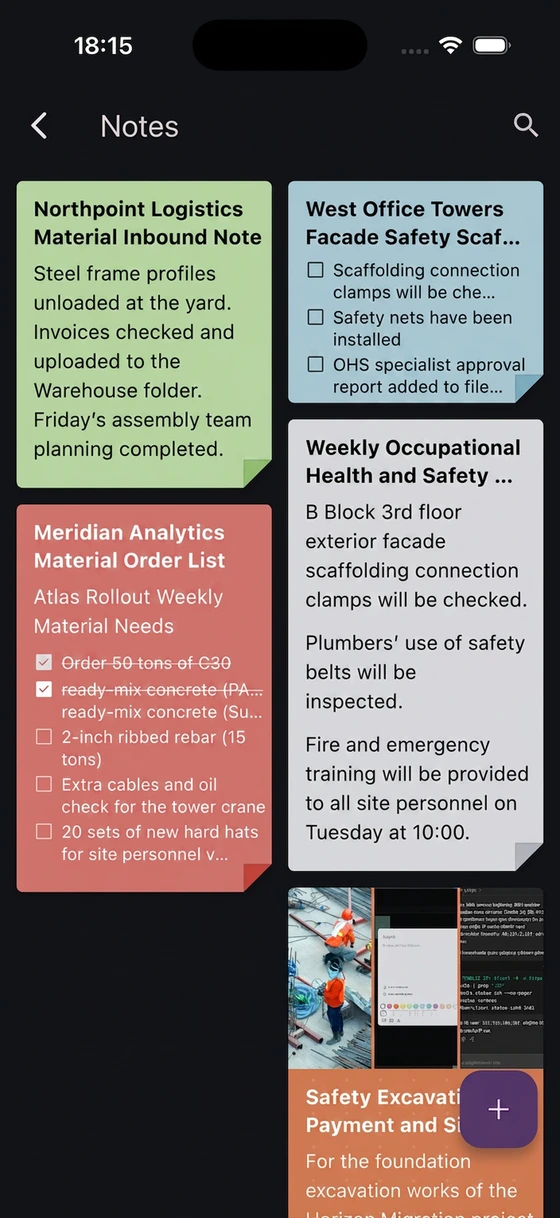 PuantajPlus mobile app — Notes