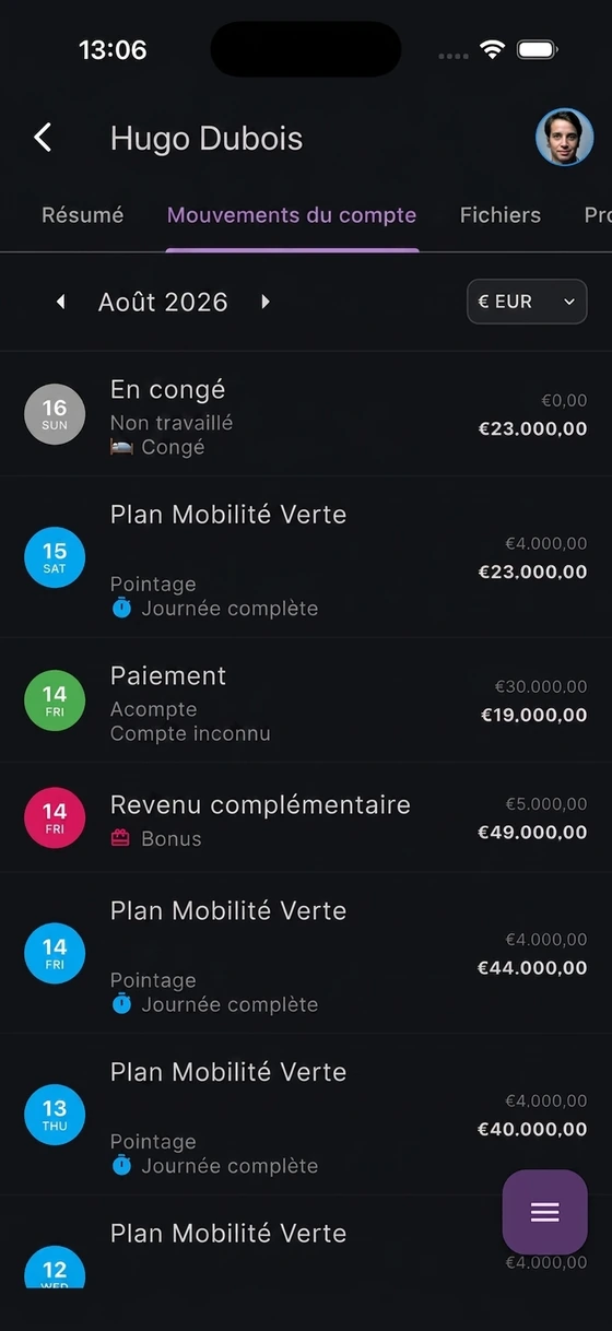 Application mobile PuantajPlus — Compte comptable