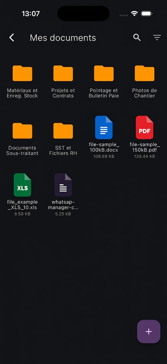 Application mobile PuantajPlus — Mes documents