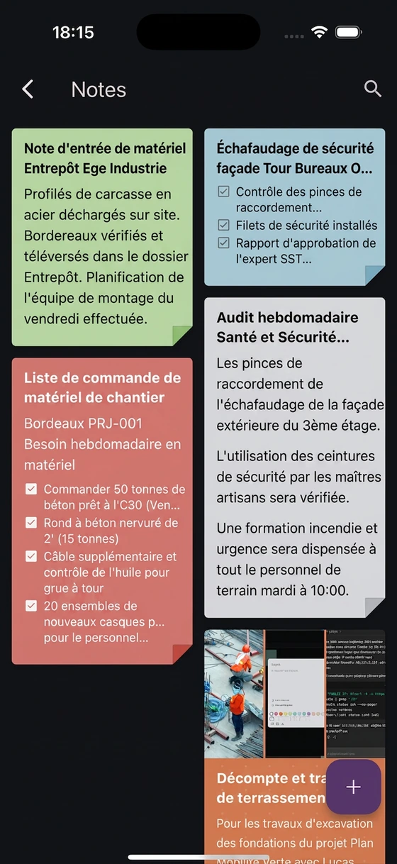 Application mobile PuantajPlus — Notes