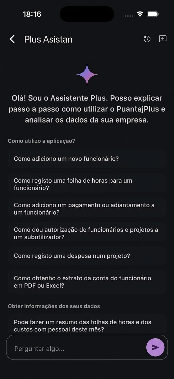 Aplicação móvel PuantajPlus —Mais Assistente